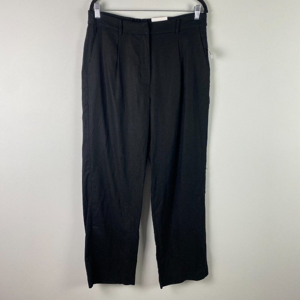 Old Navy Extra High-Waist Pleated Taylor Wide-Leg Linen Trouser Pants Size L
